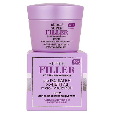 SUPER FILLER with thermal water Cream for face and skin around the eyes Active lifting and smoothing, 40+, day/night / Vitex