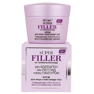 SUPER FILLER with thermal water Cream for face and skin around the eyes Increasing elasticity and restoring radiance 30+, day/night/ Vitex