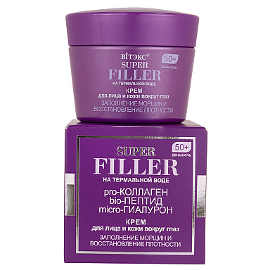 SUPER FILLER with thermal water Cream for face and skin around the eyes Filling wrinkles and restoring density, 50+, day/night / Vitex