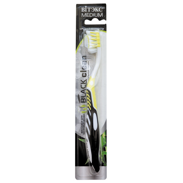 Black Clean Toothbrush (Medium) - Belita Shop UK