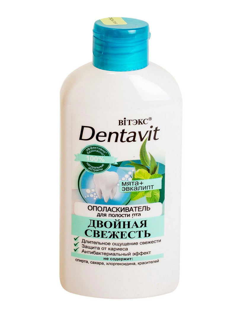 Double Freshness Mint + Eucalyptus Mouth Rinse Dentavit Vitex