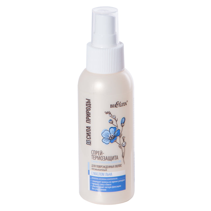 Leave On Linseed Oil Thermal Protection Spray with an Anti-Static Effect for Damaged Hair Force of Nature Belita